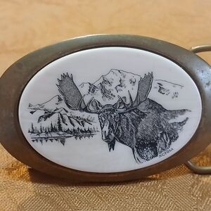 Moose Mountain Art Belt Buckle